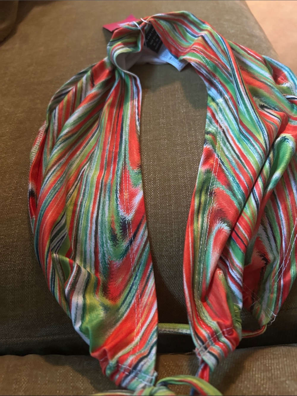 Women’s Multicolor Stripe Infinity Scarf - Red & Green